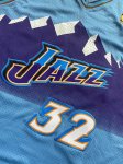 NBA 32 Malone Utah Jazz Maillot Retro bleu brodé